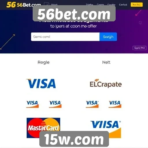 Métodos de pagamento disponíveis em 56bet.com